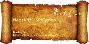 Maczkó Ágnes névjegykártya