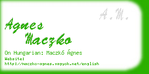 agnes maczko business card